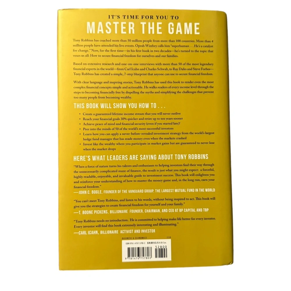 The Book By Tony Robbin’s, #1 Bestselling Author, “Money Master The Game…”